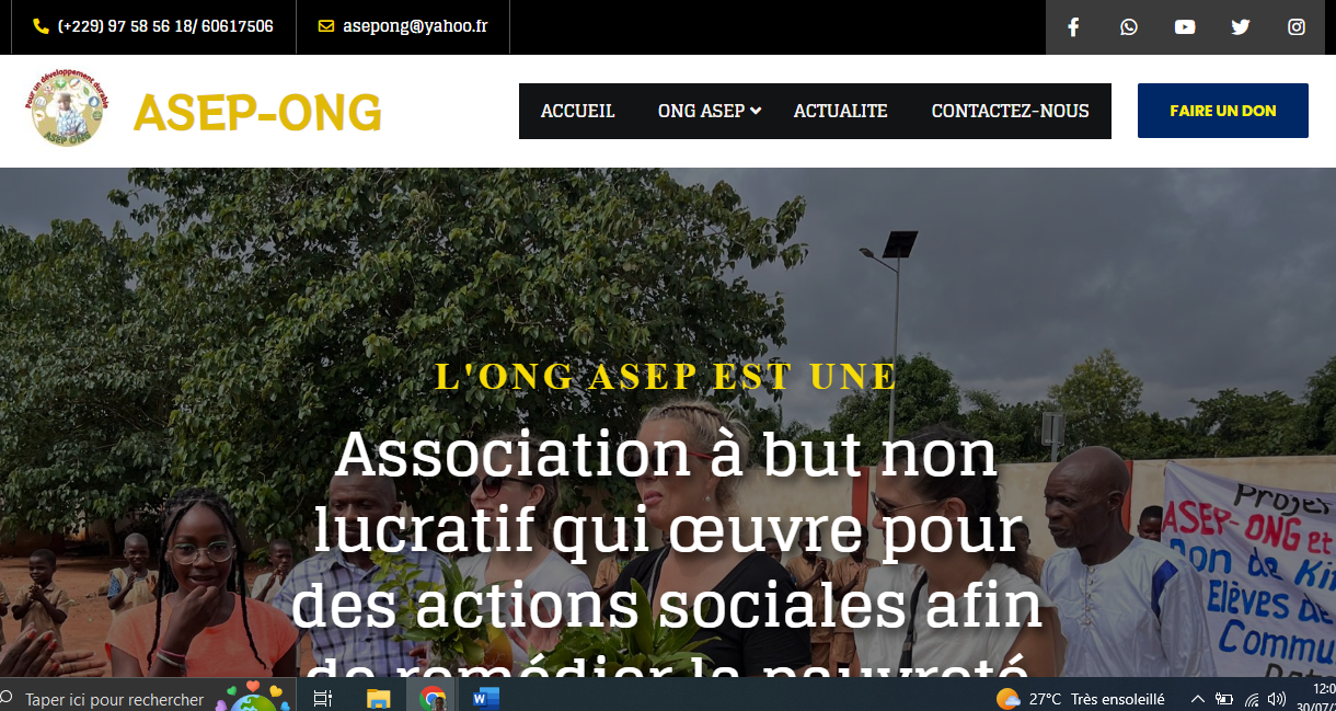 Site web wordpress pour ONG