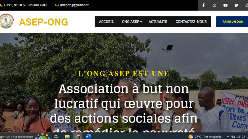 Site web wordpress pour ONG